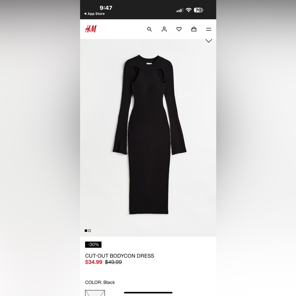 H&M Cut-Out black Bodycon Dress